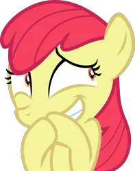 Size: 4185x5306 | Tagged: safe, artist:frownfactory, derpibooru import, edit, editor:slayerbvc, vector edit, apple bloom, earth pony, pony, campfire tales, accessory-less edit, excited, faic, female, filly, grin, happy, missing accessory, reaction image, simple background, smiling, solo, transparent background, vector