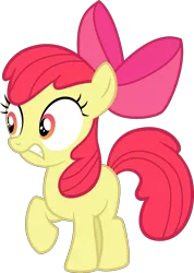 Size: 1677x2356 | Tagged: safe, artist:tourniquetmuffin, derpibooru import, edit, editor:slayerbvc, vector edit, apple bloom, earth pony, pony, twilight time, bow, cropped, female, filly, hair bow, nervous, simple background, solo, transparent background, vector