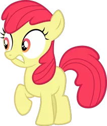 Size: 1677x1976 | Tagged: safe, artist:tourniquetmuffin, derpibooru import, edit, editor:slayerbvc, vector edit, apple bloom, earth pony, pony, twilight time, accessory-less edit, cropped, female, filly, missing accessory, nervous, simple background, solo, transparent background, vector