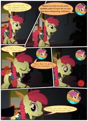 Size: 4800x6600 | Tagged: safe, artist:gm-scoots, derpibooru import, apple bloom, scootaloo, pony, comic:bleeding hearts, critical failure, dungeons and dragons, ogres and oubliettes, pen and paper rpg, ranger, rpg, rpg class