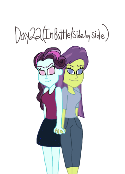 Size: 1500x2082 | Tagged: safe, artist:ktd1993, derpibooru import, principal abacus cinch, victoria, equestria girls, 30 day otp challenge, cinchtoria, female, lesbian, shipping, side by side