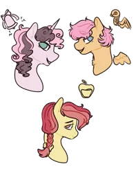 Size: 2000x2538 | Tagged: safe, artist:grateful-dead-raised, derpibooru import, apple bloom, scootaloo, sweetie belle, earth pony, pegasus, pony, unicorn, alternate design, braid, cutie mark, cutie mark crusaders, floating wings, older, older apple bloom, older cmc, older scootaloo, older sweetie belle, redesign, simple background, the cmc's cutie marks, transparent background, wings