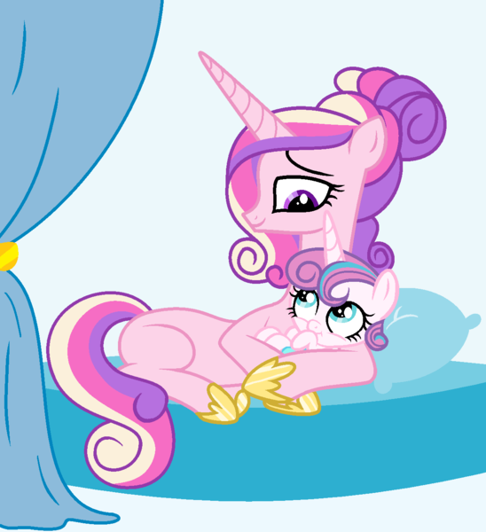 Size: 1232x1348 | Tagged: safe, artist:neighsay, derpibooru import, princess cadance, princess flurry heart, alicorn, pony, alternate hairstyle, baby, baby pony, female, missing accessory, missing cutie mark, mother and child, mother and daughter