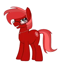 Size: 1528x1596 | Tagged: safe, artist:ngthanhphong, derpibooru import, oc, oc:crimson star, earth pony, pony, evil version, glasses, jewelry, male, necklace, stallion