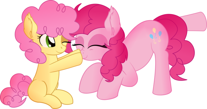 Size: 10000x5265 | Tagged: safe, artist:cyanlightning, derpibooru import, li'l cheese, pinkie pie, earth pony, pony, the last problem, .svg available, absurd resolution, alternate hairstyle, boop, colt, cute, diapinkes, female, happy, li'l cuteese, male, mare, mlp fim's ninth anniversary, mother and child, mother and son, scrunchy face, simple background, smiling, transparent background, vector