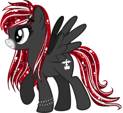 Size: 491x449 | Tagged: safe, artist:kingphantasya, derpibooru import, oc, oc:midnight runner, pegasus, pony, bracelet, ethereal mane, jewelry, male, raised hoof, red and black oc, sigil, silver eyes, simple background, solo, starry mane, transparent background, two toned mane, two toned tail