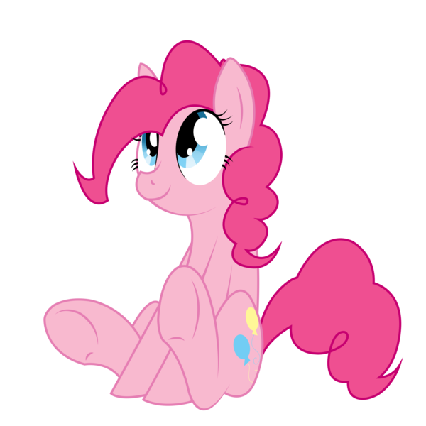 Size: 6475x6475 | Tagged: safe, artist:srmario, derpibooru import, pinkie pie, earth pony, pony, absurd resolution, cute, diapinkes, female, mare, simple background, sitting, solo, transparent background, vector