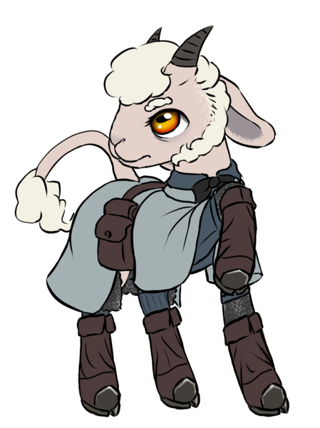 Size: 1254x1674 | Tagged: armor, artist:multiverseequine, boots, chainmail, cloak, clothes, derpibooru import, goat, goat eyes, horns, male, oc, oc:quincy, safe, shoes, simple background, solo, transparent background