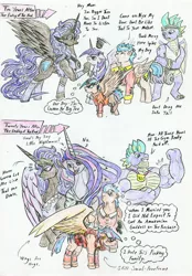 Size: 2436x3491 | Tagged: safe, artist:grimmyweirdy, derpibooru import, flash sentry, princess twilight 2.0, spike, twilight sparkle, twilight sparkle (alicorn), oc, oc:nyx, oc:starburst, alicorn, the ending of the end, the last problem, age progression, beefspike, female, flashlight, hug, male, offspring, older, parent:flash sentry, parent:twilight sparkle, parents:flashlight, shipping, size difference, straight, tongue out, traditional art, ultimate twilight, vulgar, winghug