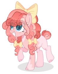 Size: 2093x2679 | Tagged: safe, artist:sugaryicecreammlp, derpibooru import, oc, earth pony, pony, bow, female, hair bow, magical lesbian spawn, mare, offspring, parent:applejack, parent:pinkie pie, parents:applepie, simple background, solo, transparent background