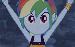 Size: 1314x828 | Tagged: safe, derpibooru import, screencap, rainbow dash, equestria girls, equestria girls series, spring breakdown, spoiler:eqg series (season 2), spoiler:eqg specials, armpits, bare shoulders, close-up, geode of super speed, magical geodes, sleeveless, solo