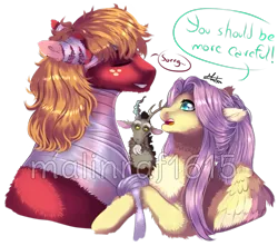 Size: 965x854 | Tagged: safe, artist:malinraf1615, derpibooru import, big macintosh, discord, fluttershy, draconequus, earth pony, pegasus, pony, bandage, chest fluff, chin fluff, ear fluff, female, fluffy, fluttermac, male, mare, missing accessory, obtrusive watermark, shipping, signature, simple background, stallion, straight, transparent background, watermark