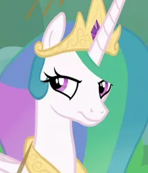 Size: 268x315 | Tagged: safe, derpibooru import, screencap, princess celestia, alicorn, pony, the ending of the end, annoyed, celestia is not amused, cropped, crown, female, folded wings, frown, jewelry, mare, narrowed eyes, reaction image, regalia, solo, unamused, wings