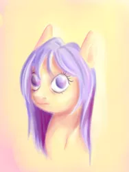 Size: 2487x3315 | Tagged: safe, artist:coco-drillo, derpibooru import, oc, earth pony, pony, bust, colourful, orange coat, portrait, purple eyes, purple mane, solo