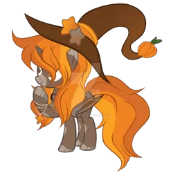 Size: 1024x1038 | Tagged: safe, artist:magicdarkart, derpibooru import, oc, bat pony, pony, deviantart watermark, female, hat, mare, obtrusive watermark, simple background, solo, transparent background, watermark, witch hat