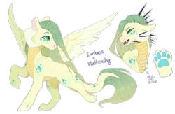 Size: 1475x964 | Tagged: safe, artist:shady-bush, derpibooru import, oc, oc:mellow, dracony, dragon, hybrid, pony, female, magical lesbian spawn, offspring, parent:fluttershy, parent:princess ember, parents:embershy, simple background, solo, transparent background