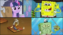 Size: 1920x1080 | Tagged: safe, artist:cartoonmasterv3, derpibooru import, edit, edited screencap, screencap, discord, twilight sparkle, twilight sparkle (alicorn), alicorn, pony, the ending of the end, the summer sun setback, comic, image, meme, modern spongebob, png, spongebob squarepants, spongebob squarepants (character)