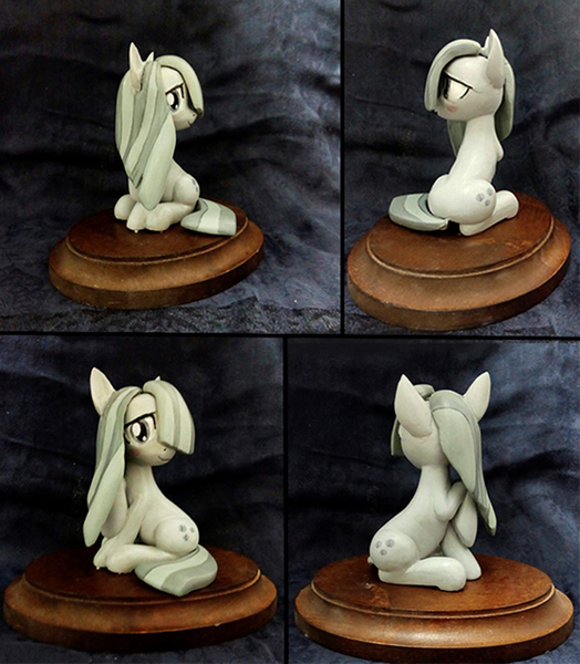 Size: 671x769 | Tagged: safe, artist:vita96, derpibooru import, marble pie, earth pony, pony, craft, female, figurine, hair over one eye, mare, sculpture, sitting, solo