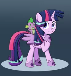 Size: 1200x1300 | Tagged: safe, artist:mew-me, derpibooru import, spike, starlight glimmer, twilight sparkle, pony, unicorn, clothes, cosplay, costume, fake princess, fake wings, female, gameloft, hoof shoes, image, jpeg, looking at you, mare, my little pony, not twilight sparkle, plushie, raised hoof, roleplaying, solo, wig