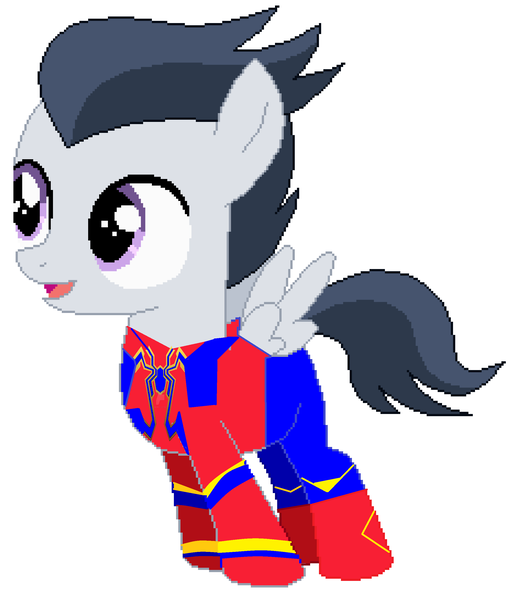 Size: 2352x2732 | Tagged: safe, artist:jawsandgumballfan24, artist:selenaede, derpibooru import, rumble, pegasus, pony, avengers: endgame, avengers: infinity war, base used, clothes, colt, cosplay, costume, foal, iron spider, male, marvel, marvel cinematic universe, mcu, solo, spider-man, spider-man: homecoming