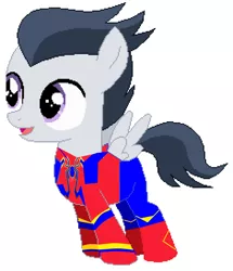 Size: 2352x2732 | Tagged: safe, artist:jawsandgumballfan24, artist:selenaede, derpibooru import, rumble, pegasus, pony, avengers: endgame, avengers: infinity war, base used, clothes, colt, cosplay, costume, foal, iron spider, male, marvel, marvel cinematic universe, mcu, solo, spider-man, spider-man: homecoming