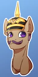 Size: 2000x4000 | Tagged: safe, artist:witchtaunter, derpibooru import, oc, ponified, earth pony, pony, bust, commission, facial hair, hat, kaiser, moustache, pickelhaube, portrait, solo