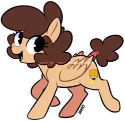 Size: 750x723 | Tagged: safe, artist:vampireselene13, derpibooru import, oc, oc:golden doodle, unofficial characters only, pegasus, pony, looking at you, open mouth, ponysona, simple background, solo, tail wrap, transparent background, watermark