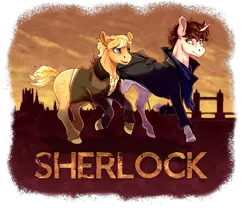 Size: 2400x2000 | Tagged: safe, artist:gaelledragons, derpibooru import, ponified, pony, john watson, sherlock, sherlock holmes