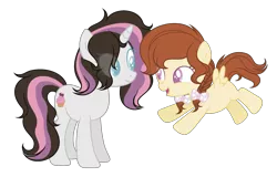 Size: 2312x1480 | Tagged: safe, artist:browniepawyt, derpibooru import, oc, oc:brownie paw, unofficial characters only, pegasus, pony, unicorn, base used, colored pupils, female, filly, mare, simple background, transparent background