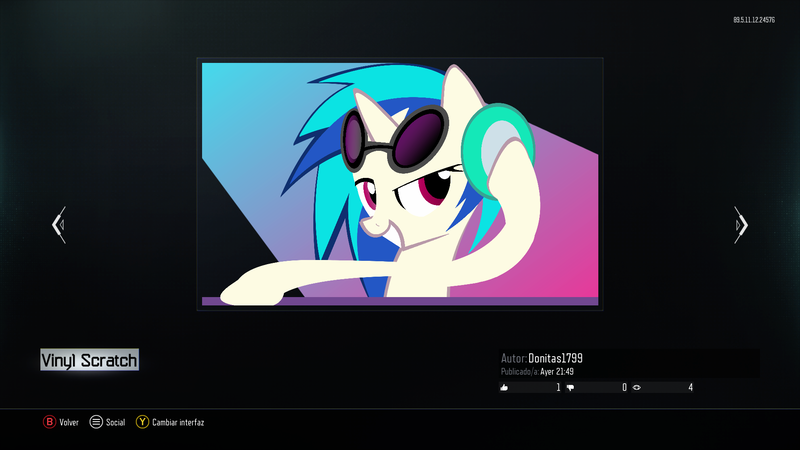 Size: 1920x1080 | Tagged: safe, derpibooru import, vinyl scratch, pony, black ops 3, call of duty, spanish, video game