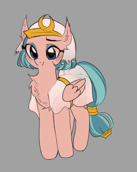 Size: 638x800 | Tagged: dead source, safe, artist:kkuyo, derpibooru import, somnambula, pegasus, pony, chest fluff, cute, ear fluff, female, gray background, mare, simple background, solo, somnambetes