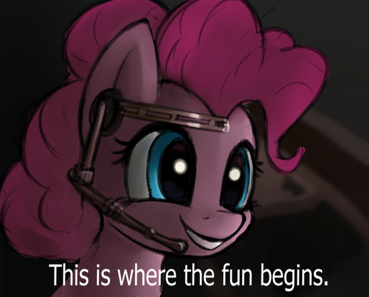 Size: 734x592 | Tagged: safe, anonymous artist, derpibooru import, pinkie pie, earth pony, pony, /mlp/, 4chan, anakin skywalker, caption, drawthread, meme, ponified meme, prequel meme, revenge of the sith, solo, star wars, text