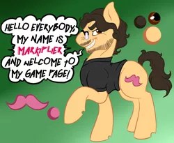 Size: 1000x819 | Tagged: artist needed, source needed, safe, derpibooru import, ponified, pony, facial hair, markiplier, moustache