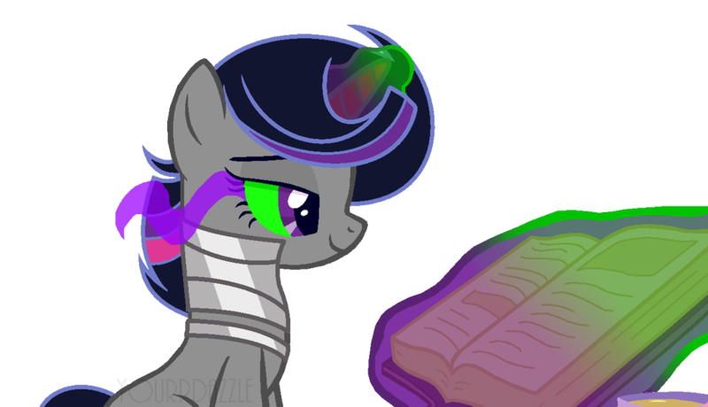 Size: 1024x589 | Tagged: safe, artist:yourrdazzle, derpibooru import, oc, oc:crescent moon, pony, unicorn, base used, book, female, magic, mare, offspring, parent:king sombra, parent:twilight sparkle, parents:twibra, solo