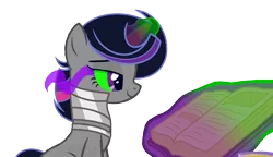 Size: 1024x589 | Tagged: safe, artist:yourrdazzle, derpibooru import, oc, oc:crescent moon, pony, unicorn, base used, book, female, magic, mare, offspring, parent:king sombra, parent:twilight sparkle, parents:twibra, solo