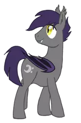 Size: 486x737 | Tagged: safe, artist:mjangelvortex, derpibooru import, oc, oc:frolicsome meadowlark, unofficial characters only, bat pony, pony, bat pony oc, bat wings, digital art, fangs, folded wings, male, simple background, stallion, trace, transparent background, wings