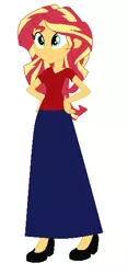 Size: 272x582 | Tagged: safe, artist:starman1999, derpibooru import, sunset shimmer, equestria girls, base used, clothes, long skirt, skirt, solo