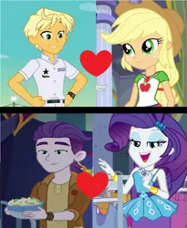 Size: 964x1176 | Tagged: safe, derpibooru import, edit, edited screencap, editor:anonshipper, screencap, applejack, dirk thistleweed, ragamuffin (equestria girls), rarity, accountibilibuddies, equestria girls, equestria girls series, spring breakdown, street chic, spoiler:eqg series (season 2), crack shipping, eyeshadow, female, lesbian, lidded eyes, makeup, male, ragajack, raridirk, rarijack, shipping, shipping domino, straight