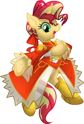 Size: 1391x2034 | Tagged: safe, artist:geraritydevillefort, derpibooru import, sunset shimmer, pony, clothes, digital art, dress, fate/extra, fate/grand order, female, nero claudius caesar augustus germanicus, simple background, solo, transparent background