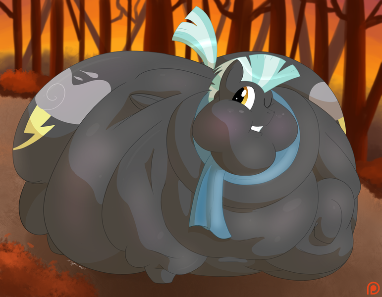 Size: 2160x1680 | Tagged: questionable, artist:necrofeline, derpibooru import, thunderlane, pegasus, pony, bhm, bingo wings, chubby cheeks, double chin, fat, fat fetish, fetish, flabby chest, male, morbidly obese, neck roll, obese, one eye closed, patreon, patreon logo, rolls of fat, solo, wink