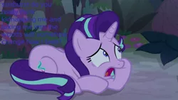 Size: 1920x1080 | Tagged: safe, artist:longshotswiftshadow, derpibooru import, edit, edited screencap, screencap, starlight glimmer, pony, unicorn, comic:kidnapped and confessions, student counsel, implied sunburst, kidnapped, photo, solo, upset