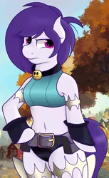 Size: 1680x2749 | Tagged: safe, artist:big brawler, derpibooru import, oc, unofficial characters only, pony, belly button, belt, clothes, cosplay, costume, jewelry, midriff, ms. fortune, necklace, outfit, skullgirls, sports panties