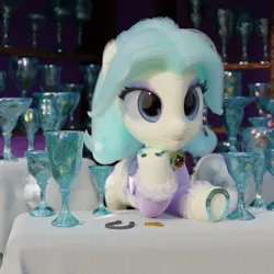 Size: 1920x1920 | Tagged: safe, artist:gabe2252, derpibooru import, amethyst gleam, ammie thyst, earth pony, pony, 3d, bits, blender, crystal chalice, crystal chalice stand pony, cycles, female, horseshoes, jewelry, mare, rusty horseshoe, solo