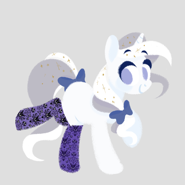 Size: 1024x1024 | Tagged: safe, artist:herfaithfulstudent, derpibooru import, oc, oc:day dreamer, unofficial characters only, pony, unicorn, bow, clothes, glitter, lineless, missing cutie mark, socks, solo, the haunted mansion