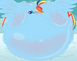 Size: 2400x1920 | Tagged: artist:necrofeline, belly, big belly, blushing, both cutie marks, butt, butt expansion, comic, derpibooru import, expansion, female, growth, huge belly, huge butt, impossibly large belly, impossibly large butt, inflation, large butt, large wings, mare, pegasus, plot, potion, rainblimp dash, rainbow dash, sequence, series:faulty supplement, solo, solo female, suggestive, wings
