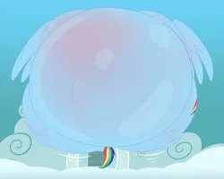 Size: 2400x1920 | Tagged: artist:necrofeline, belly, belly button, big belly, blimp, blushing, butt, butt expansion, comic, derpibooru import, female, growth, huge belly, huge butt, impossibly large belly, impossibly large butt, inflation, large butt, large wings, mare, pegasus, plot, potion, rainblimp dash, rainbow dash, sequence, series:faulty supplement, solo, solo female, suggestive, wings