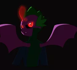Size: 5000x4500 | Tagged: alternate design, alternate hairstyle, alternate timeline, alternate universe, alternate version, artist:chedx, back, bodyguard, bodyguard spike, comic, comic:the storm kingdom, derpibooru import, dragon, glowing eyes, halloween, halloween 2019, holiday, looking at you, my little pony: the movie, red eyes, safe, solo, spike, winged spike