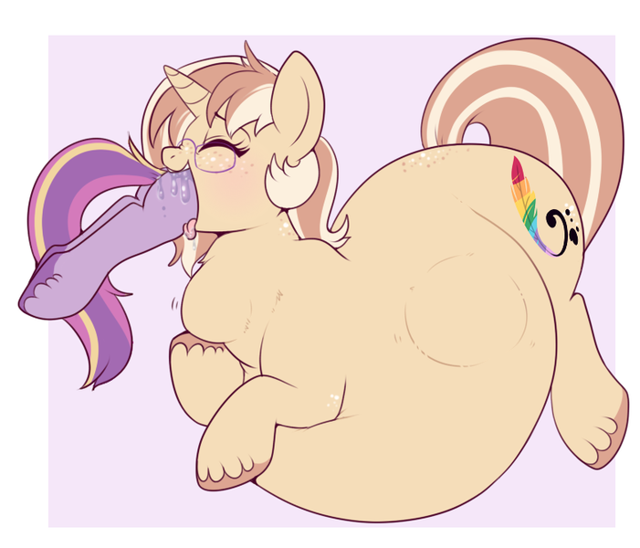 Size: 781x668 | Tagged: questionable, artist:lulubell, derpibooru import, oc, oc:lulubell, unofficial characters only, pony, belly, belly bed, big belly, fat, fetish, huge belly, impossibly large belly, squirming belly, stomach bulges, throat bulge, vore