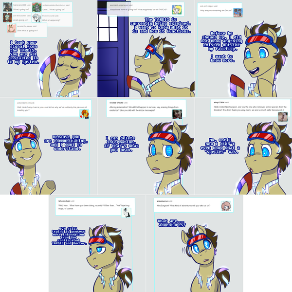 Size: 2254x2254 | Tagged: safe, artist:jitterbugjive, derpibooru import, doctor whooves, time turner, oc, oc:neosurgeon, pony, robot, lovestruck derpy, doctor who, goggles, solo, tardis