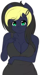 Size: 1200x2200 | Tagged: anthro, anthro oc, artist:fluttadraw-nsfw, artist:fluttair, breasts, cleavage, derpibooru import, female, mare, oc, oc:thunderdash, smiling, solo, solo female, suggestive, unofficial characters only